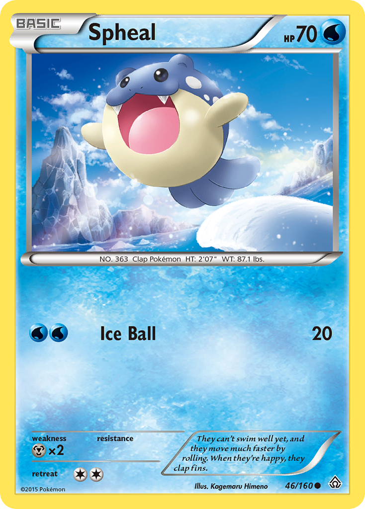 Spheal 46/160 English Pokémon card from Primal Clash (2015)