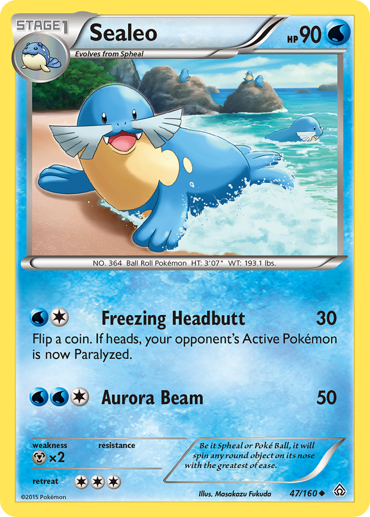 Sealeo 47/160 English Pokémon card from Primal Clash (2015)