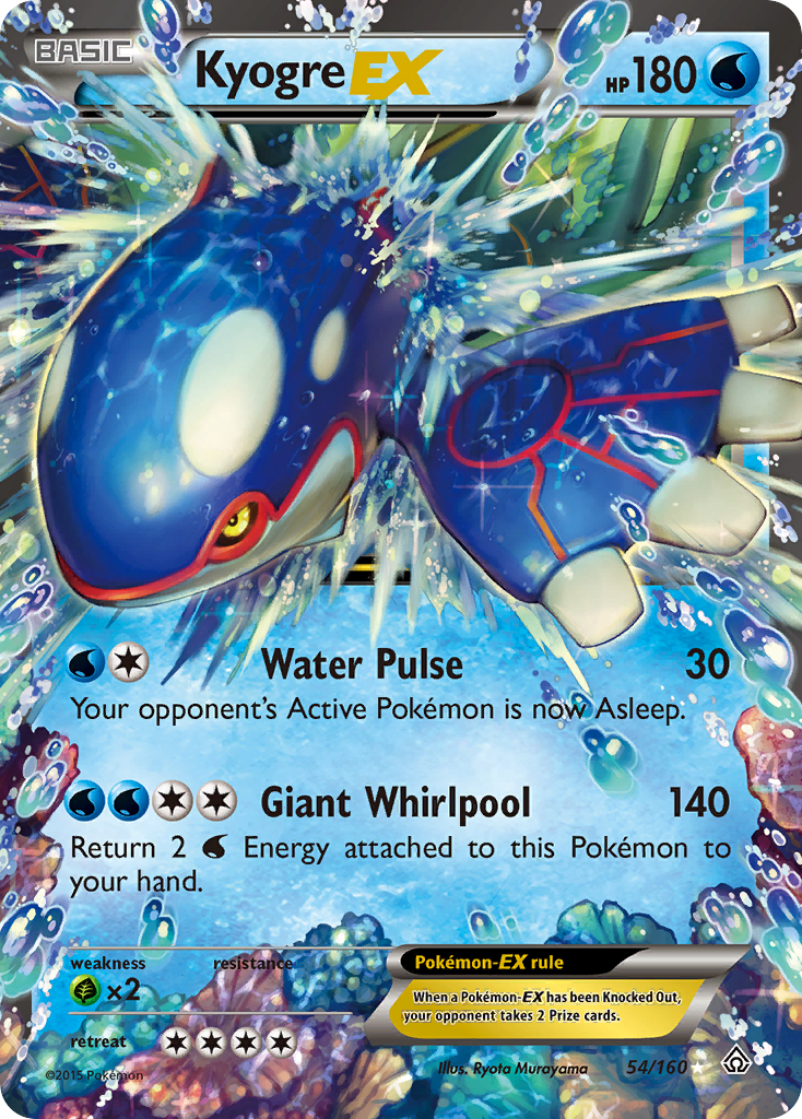Kyogre-EX 54/160 English Pokémon card from Primal Clash (2015)