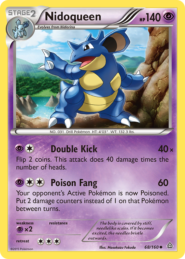 Nidoqueen 68/160 English Pokémon card from Primal Clash (2015)