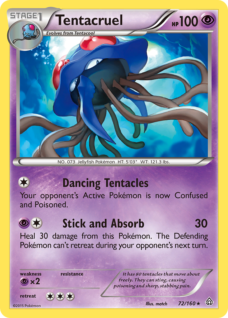 Tentacruel 72/160 English Pokémon card from Primal Clash (2015)