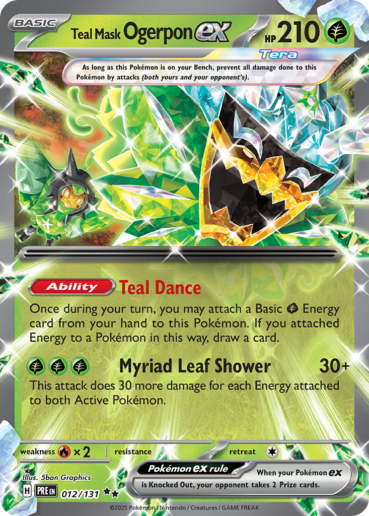 Teal Mask Ogerpon ex 12/131 — English Pokémon Prismatic Evolutions (2025)