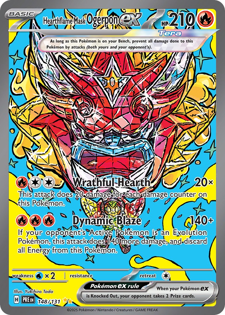 Hearthflame Mask Ogerpon ex 148/131 — English Pokémon Prismatic Evolutions (2025)