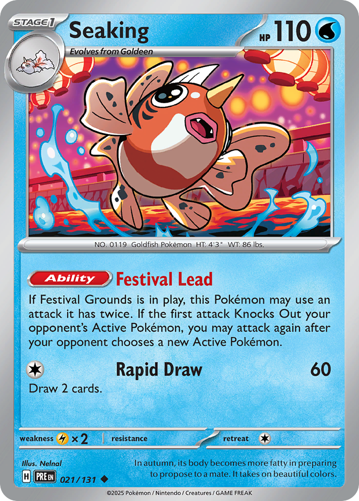 Seaking 21/131 — English Pokémon Prismatic Evolutions (2025)
