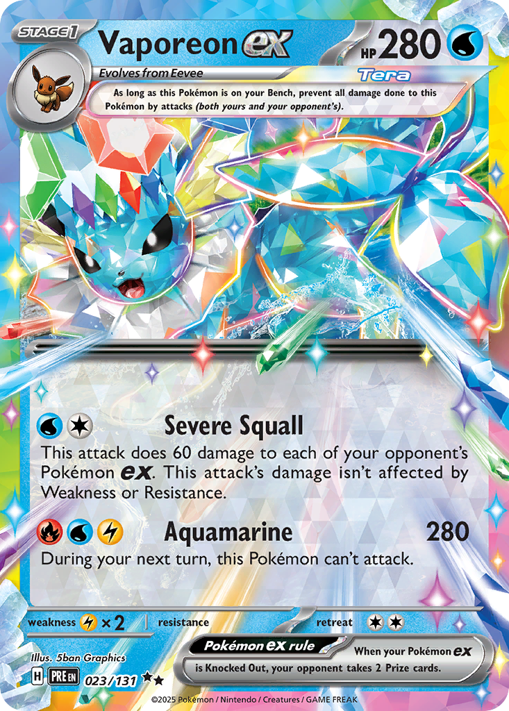 Vaporeon ex 23/131 — English Pokémon Prismatic Evolutions (2025)