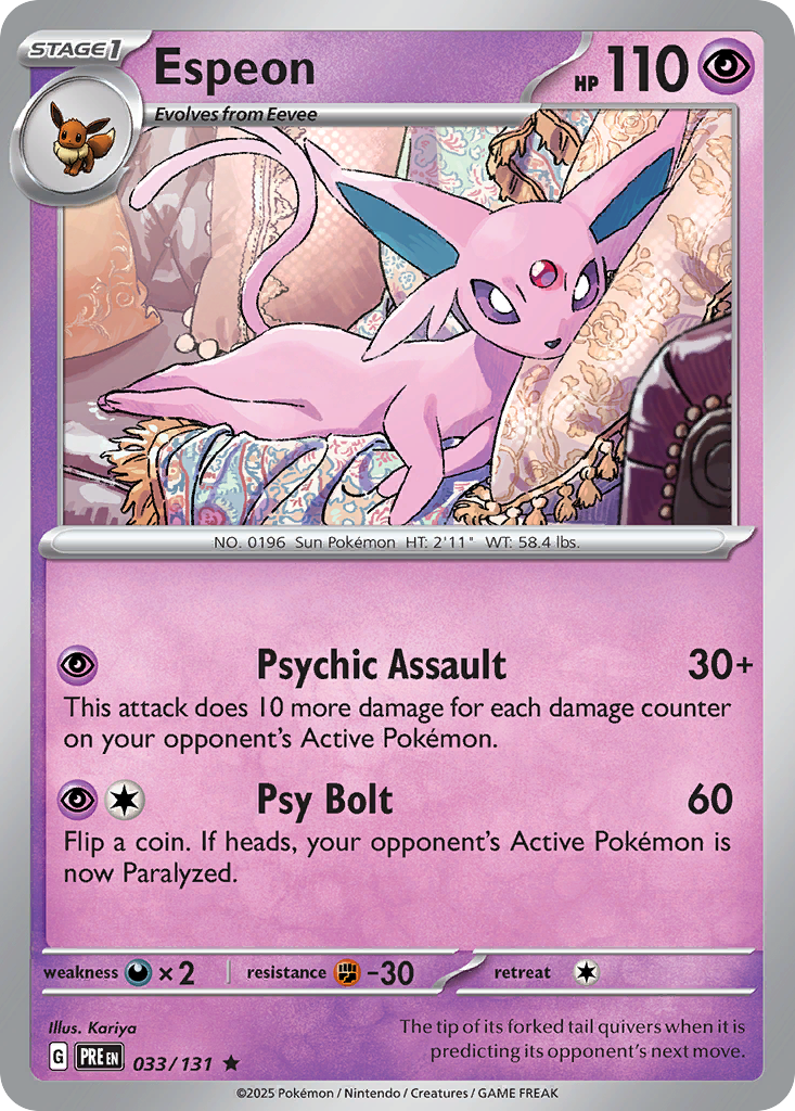Espeon 33/131 — English Pokémon Prismatic Evolutions (2025)