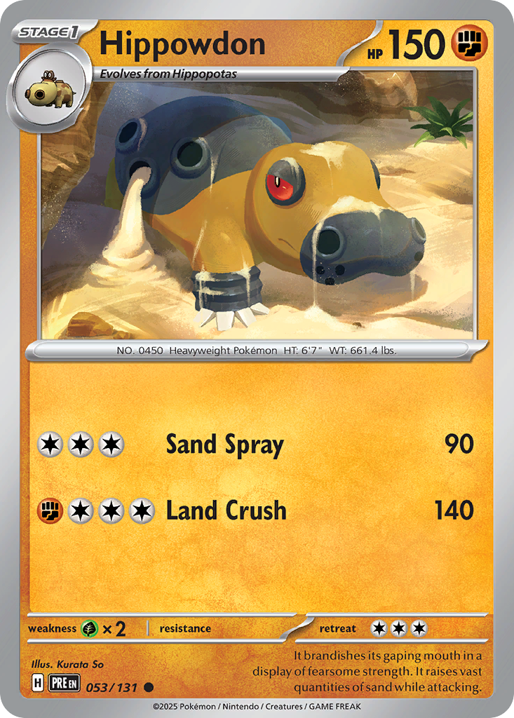 Hippowdon 53/131 — English Pokémon Prismatic Evolutions (2025)