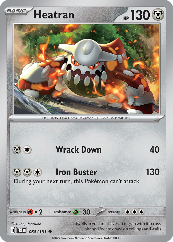 Heatran 68/131 — English Pokémon Prismatic Evolutions (2025)