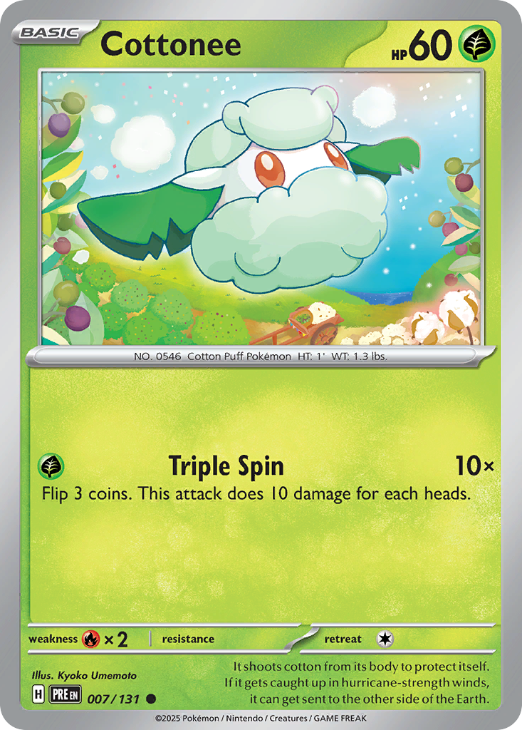 Cottonee 7/131 — English Pokémon Prismatic Evolutions (2025)