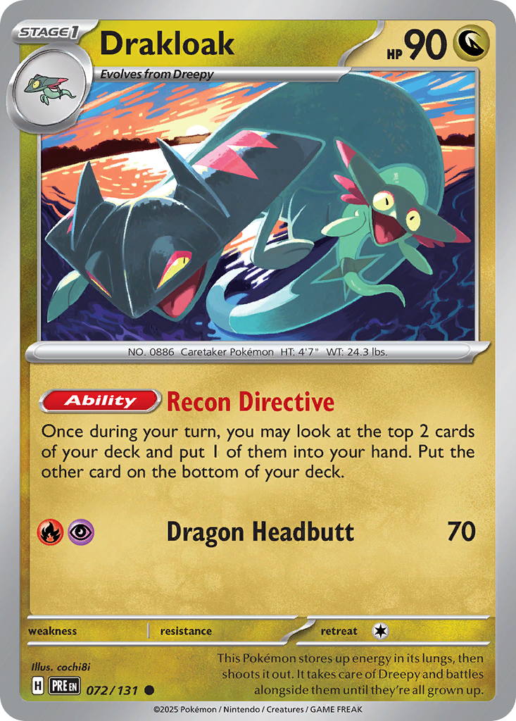 Drakloak 72/131 — English Pokémon Prismatic Evolutions (2025)