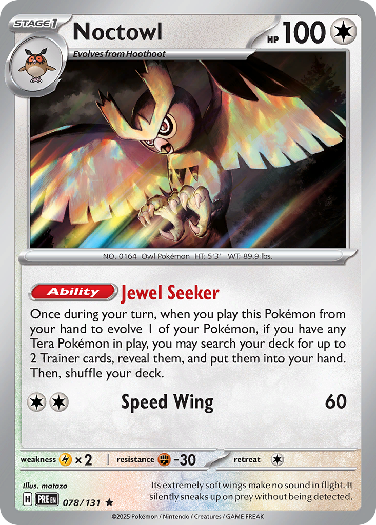 Noctowl 78/131 — English Pokémon Prismatic Evolutions (2025)