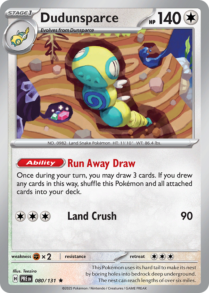Dudunsparce 80/131 — English Pokémon Prismatic Evolutions (2025)