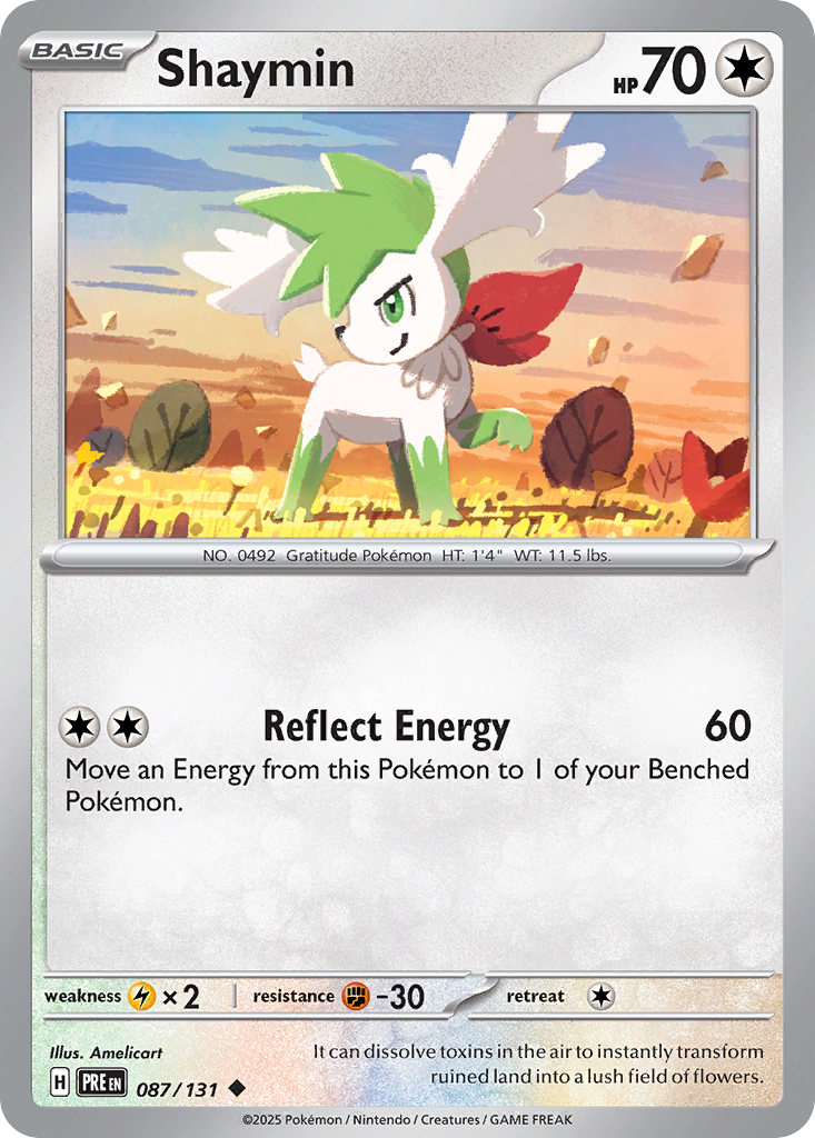 Shaymin 87/131 — English Pokémon Prismatic Evolutions (2025)