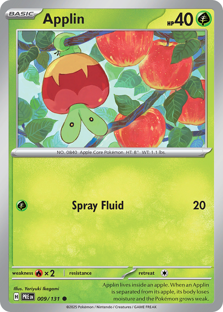 Applin 9/131 — English Pokémon Prismatic Evolutions (2025)