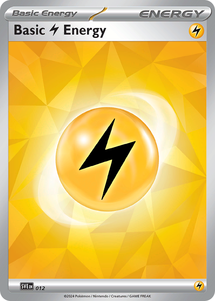 Basic Lightning Energy SVE 012 — English Pokémon Prismatic Evolutions (2025) Sheen foil Energy catalogue reference