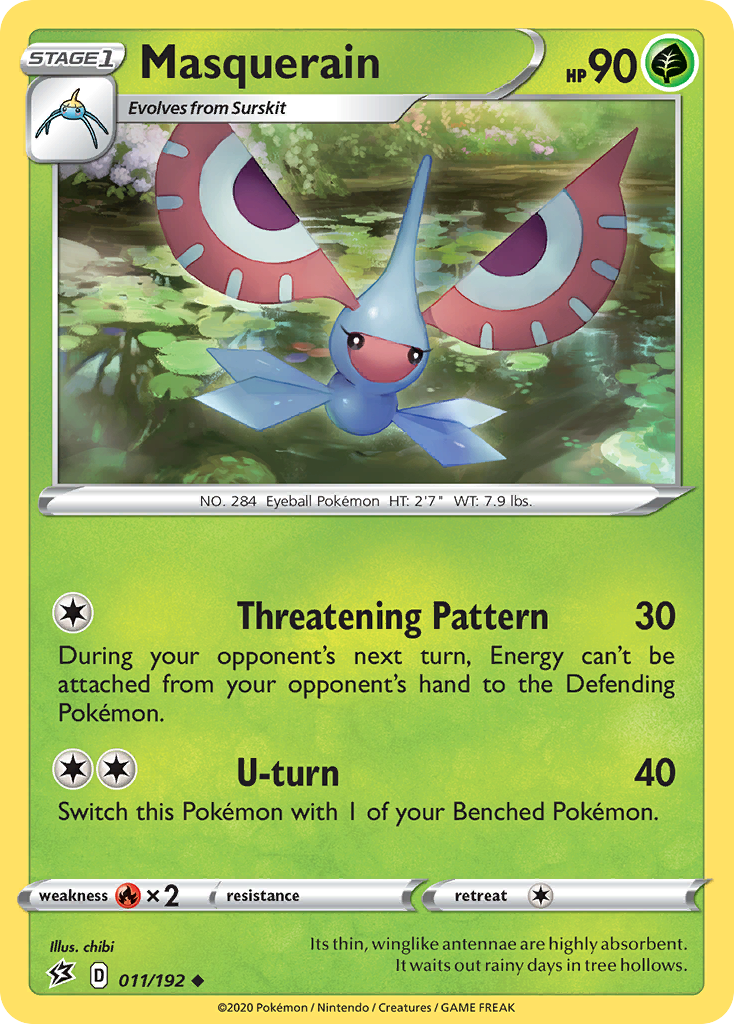Masquerain 11/192 English Pokémon card from Rebel Clash (2020)