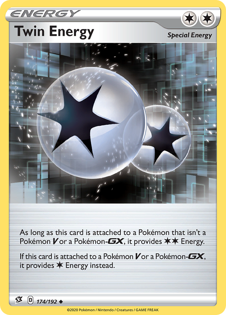 Twin Energy 174/192 English Pokémon card from Rebel Clash (2020)