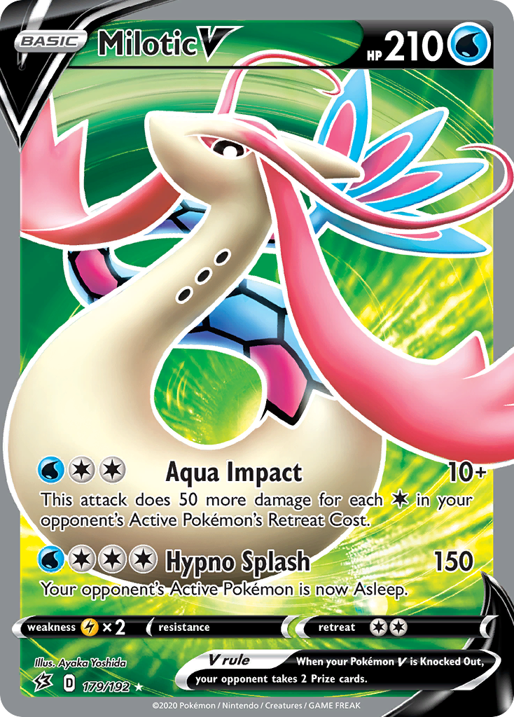 Milotic V 179/192 English Pokémon card from Rebel Clash (2020)