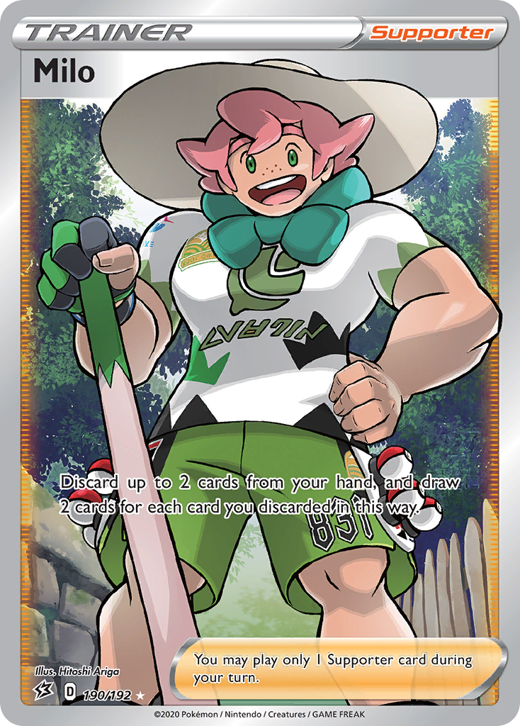 Milo 190/192 English Pokémon card from Rebel Clash (2020)