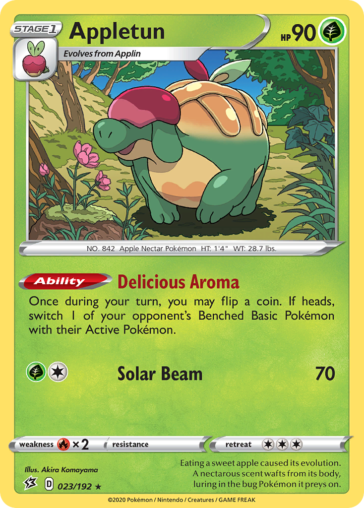 Appletun 23/192 English Pokémon card from Rebel Clash (2020)