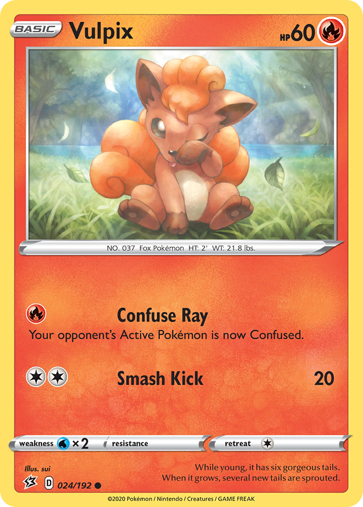 Vulpix 24/192 English Pokémon card from Rebel Clash (2020)