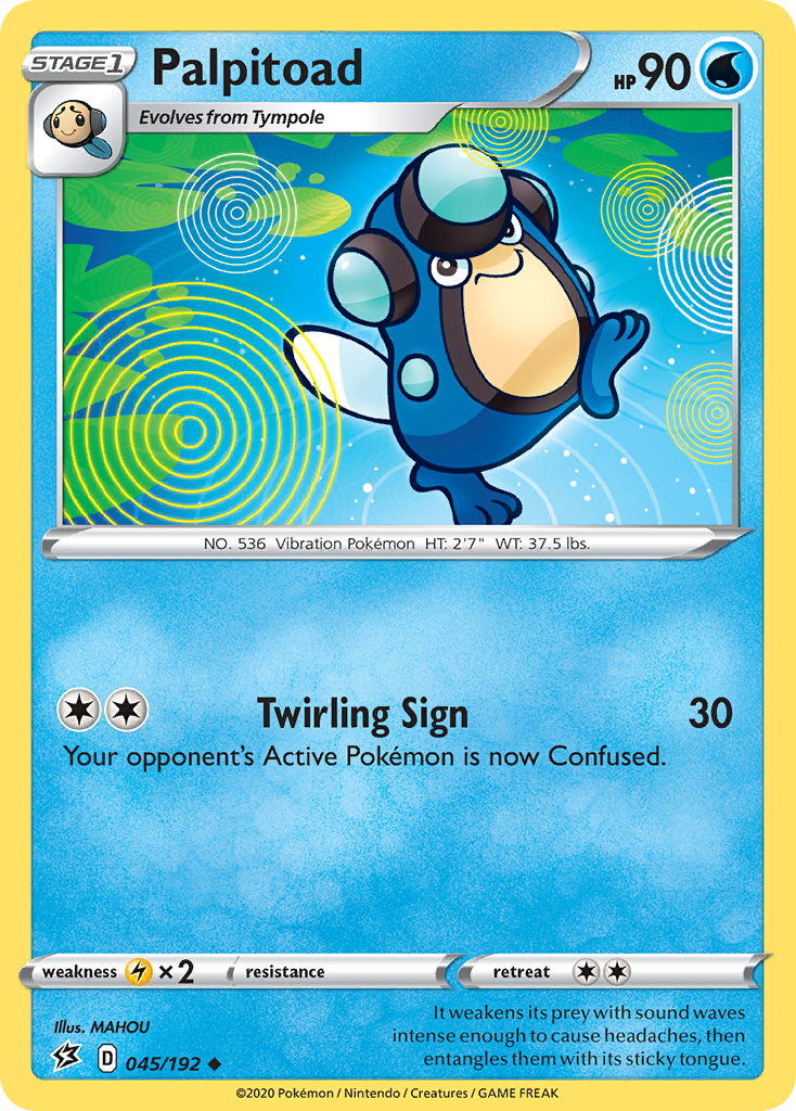 Palpitoad 45/192 English Pokémon card from Rebel Clash (2020)
