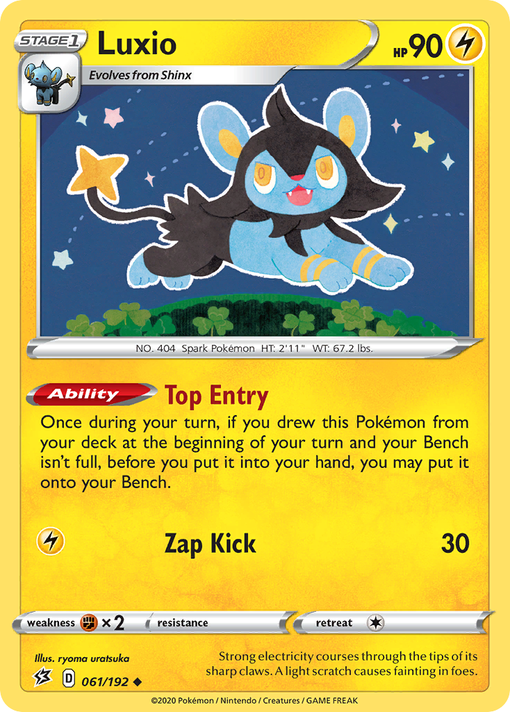 Luxio 61/192 English Pokémon card from Rebel Clash (2020)