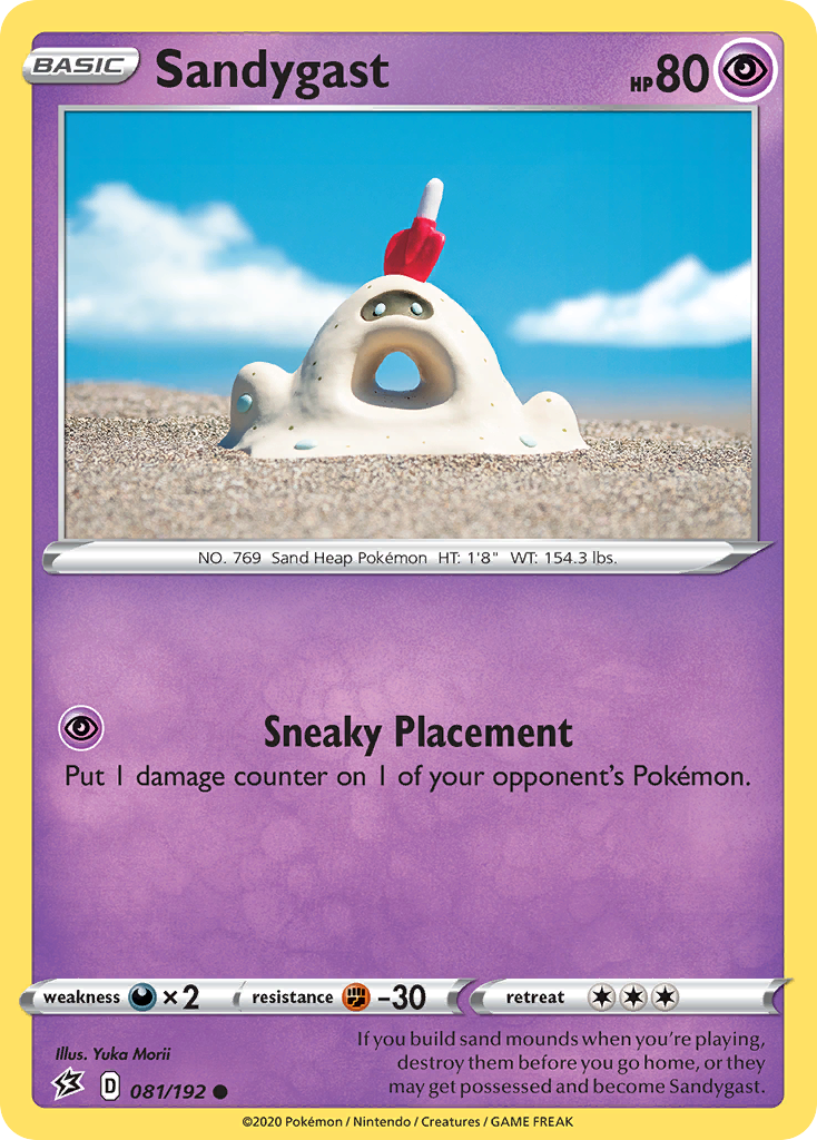 Sandygast 81/192 English Pokémon card from Rebel Clash (2020)