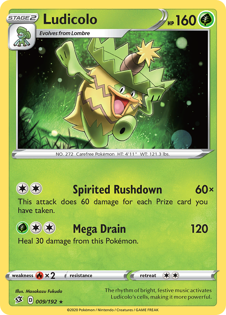Ludicolo 9/192 English Pokémon card from Rebel Clash (2020)