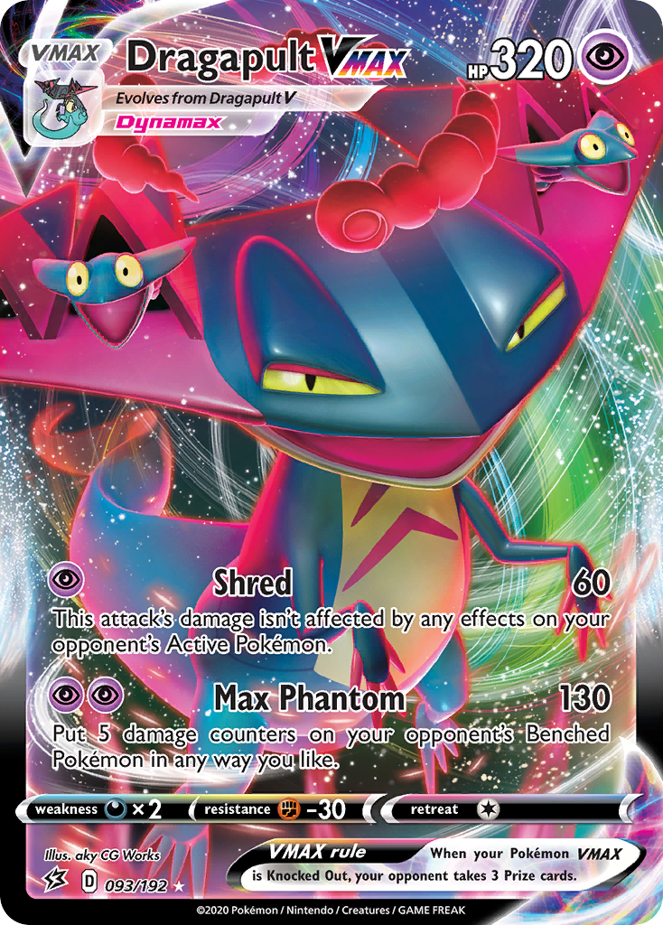 Dragapult VMAX 93/192 English Pokémon card from Rebel Clash (2020)