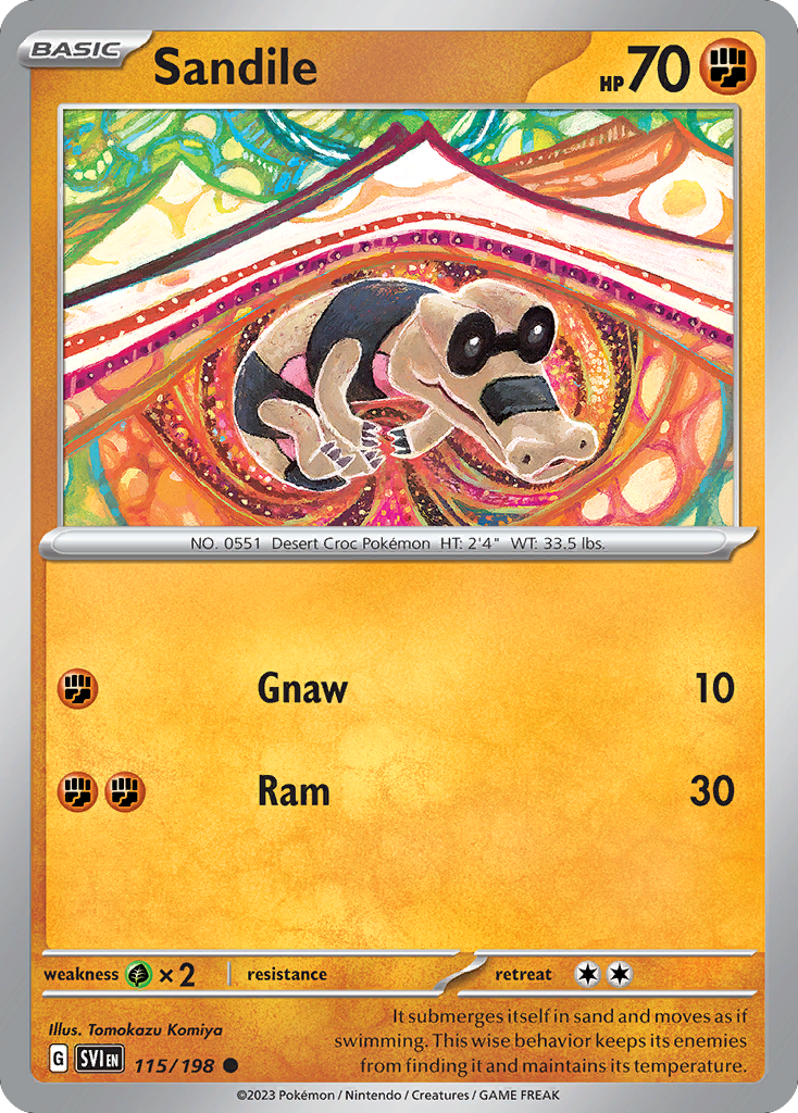 Sandile 115/198 — English Pokémon Scarlet & Violet (2023)