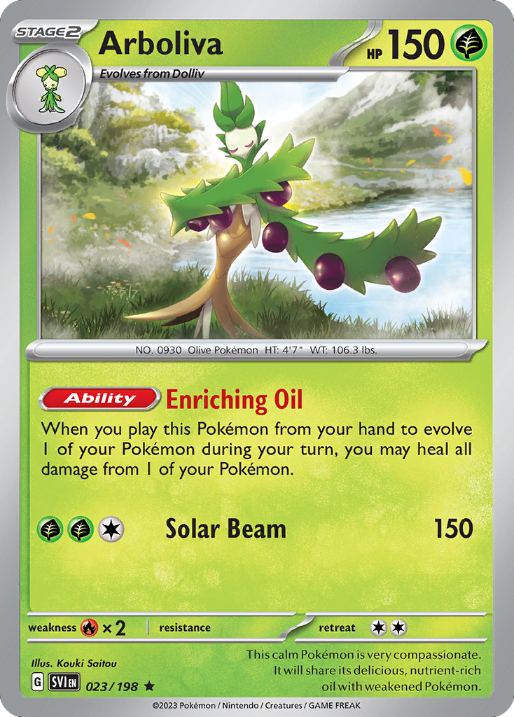 Arboliva 23/198 — English Pokémon Scarlet & Violet (2023)