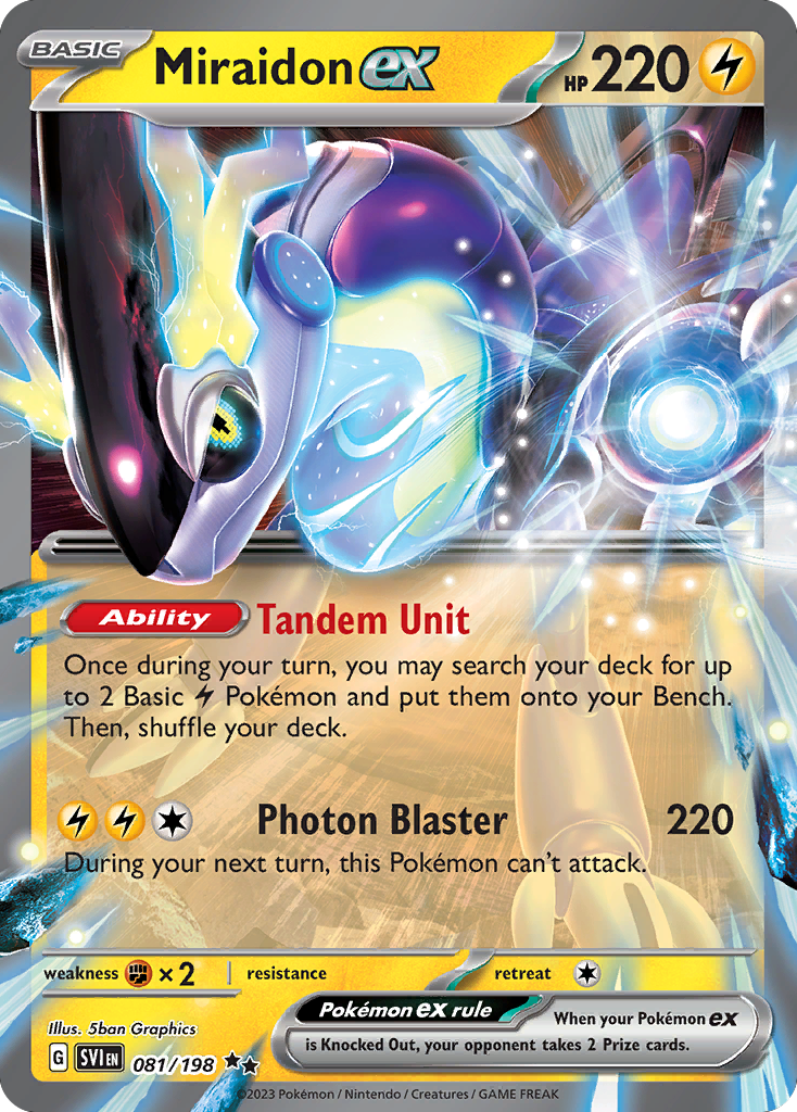 Miraidon ex 81/198 — English Pokémon Scarlet & Violet (2023)