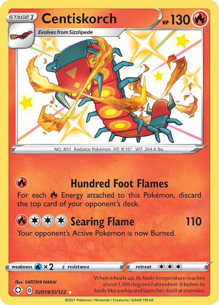 Centiskorch SV019/SV122 English Pokémon card from Shining Fates Shiny Vault (2021)