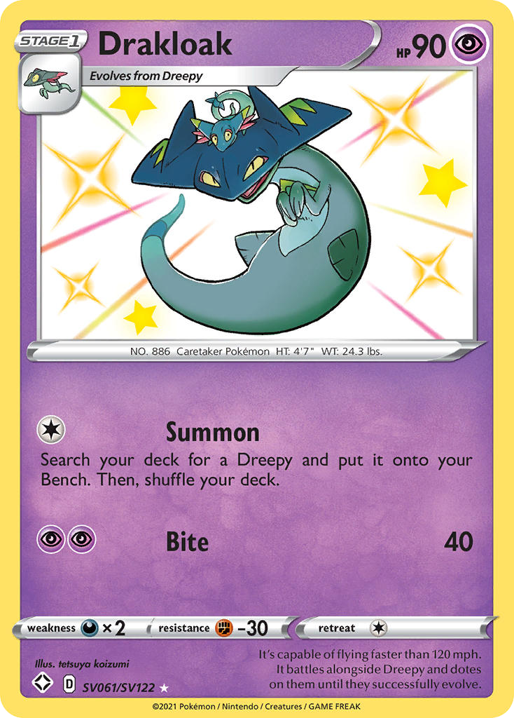 Drakloak SV061/SV122 English Pokémon card from Shining Fates Shiny Vault (2021)