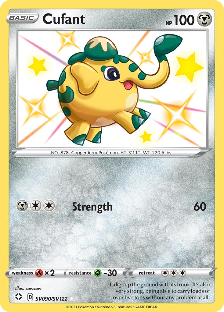 Cufant SV090/SV122 English Pokémon card from Shining Fates Shiny Vault (2021)