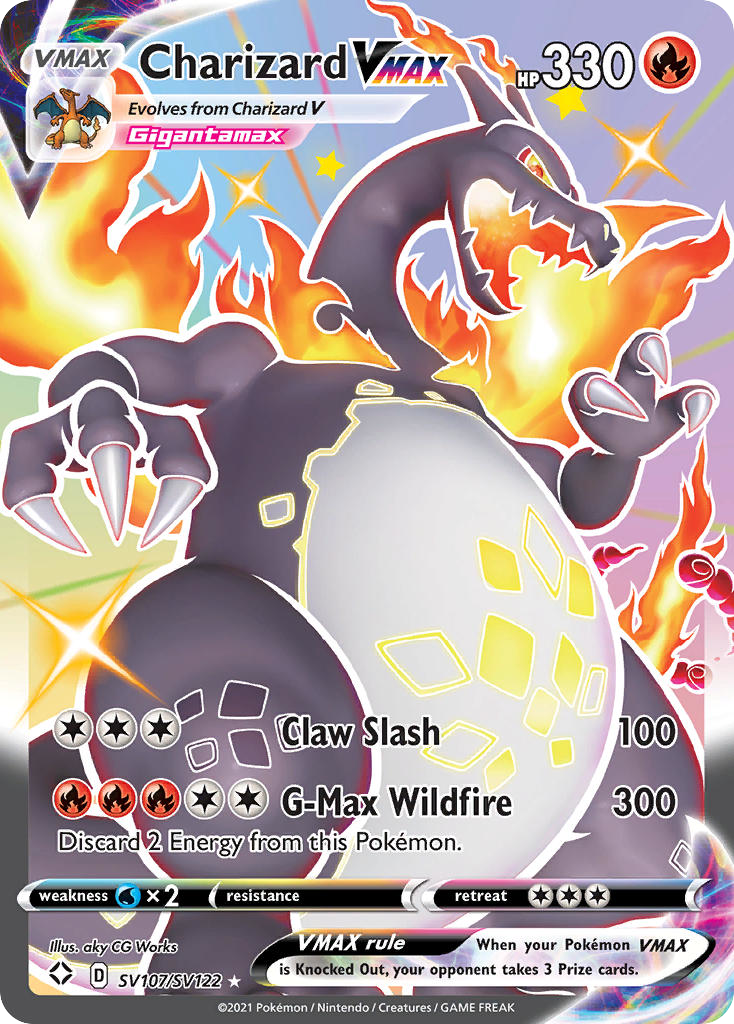 Charizard VMAX SV107/SV122 English Pokémon card from Shining Fates Shiny Vault (2021)