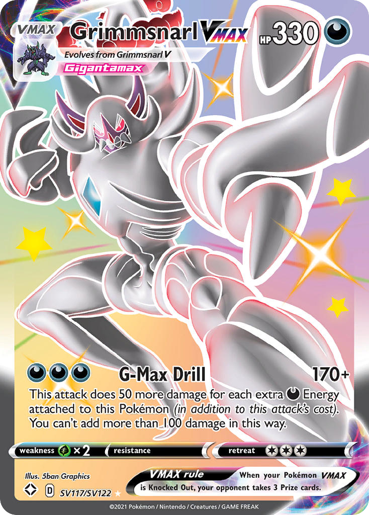 Grimmsnarl VMAX SV117/SV122 English Pokémon card from Shining Fates Shiny Vault (2021)