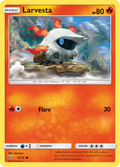Larvesta 12/73 English Pokémon card from Shining Legends (2017)