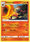 Incineroar 17/73 English Pokémon card from Shining Legends (2017)