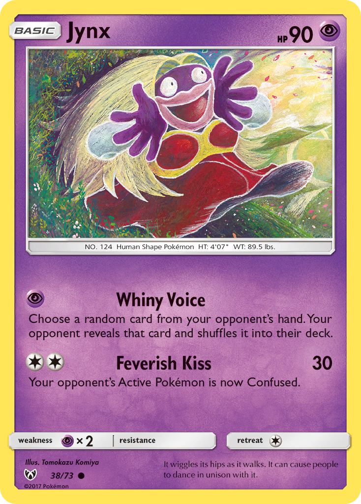 Jynx 38/73 English Pokémon card from Shining Legends (2017)