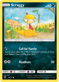 Scraggy 50/73 English Pokémon card from Shining Legends (2017)