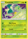 Carnivine 6/73 English Pokémon card from Shining Legends (2017)