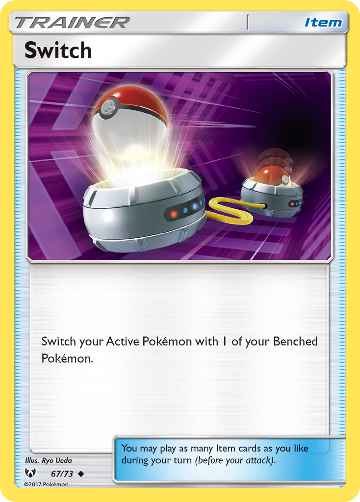 Switch 67/73 English Pokémon card from Shining Legends (2017)