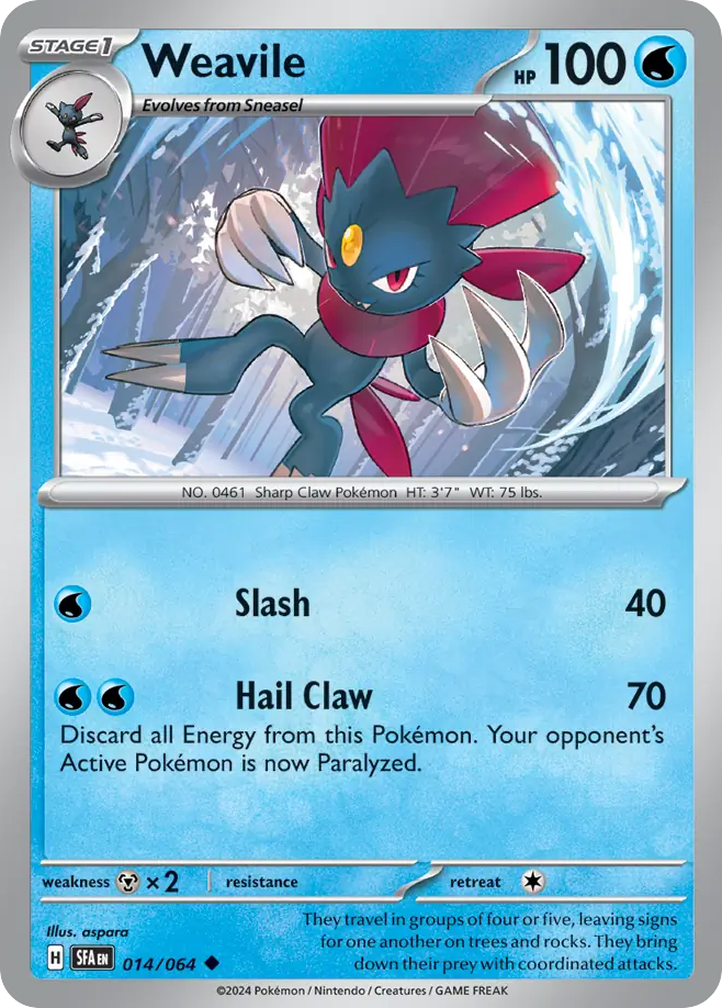 Weavile 14/64 — English Pokémon Shrouded Fable (2024)
