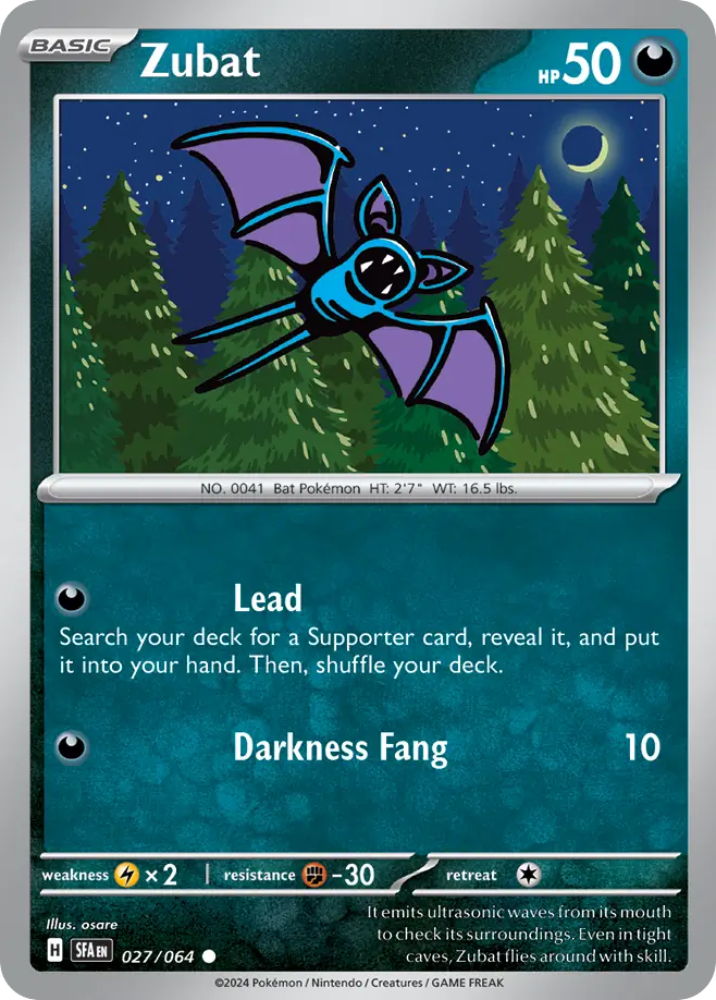 Zubat 27/64 — English Pokémon Shrouded Fable (2024)