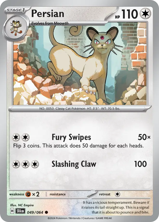Persian 49/64 — English Pokémon Shrouded Fable (2024)