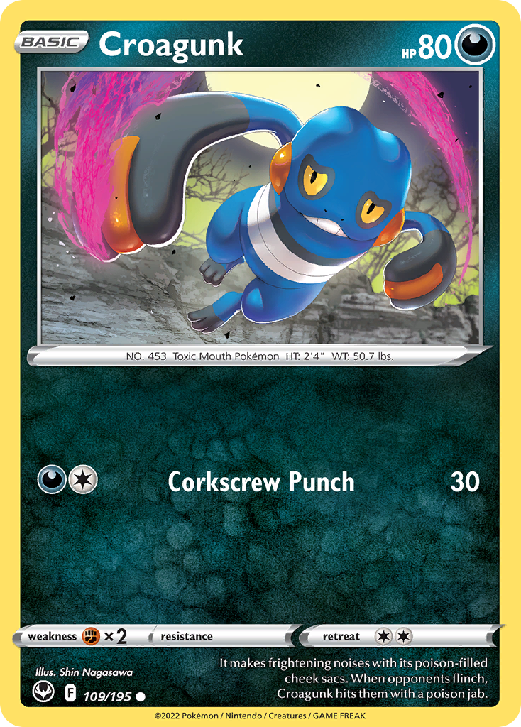 Croagunk 109/195 — English Pokémon Silver Tempest (2022)