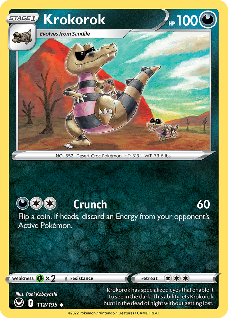 Krokorok 112/195 — English Pokémon Silver Tempest (2022)