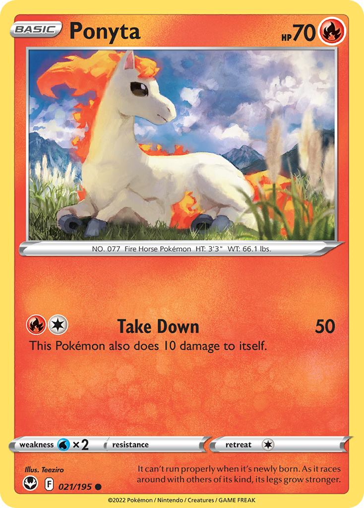 Ponyta 21/195 — English Pokémon Silver Tempest (2022)
